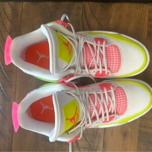 Retro Jordan 4 White Lemon Pink 6Y